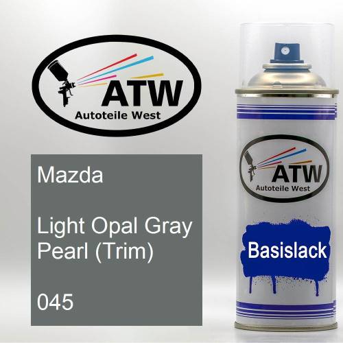 Mazda, Light Opal Gray Pearl (Trim), 045: 400ml Sprühdose, von ATW Autoteile West.
